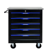 5-Drawer Multifunctional Tool Cart with Wheels - Black & Blue