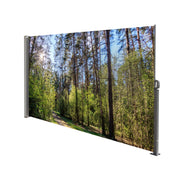 71'x138' Retractable Side Awning Screen, Semi-transparent with UV printing,UPF50+,Ideal for blocking sunshine and wind, Creating private space for garden,balcony and swimming pool.