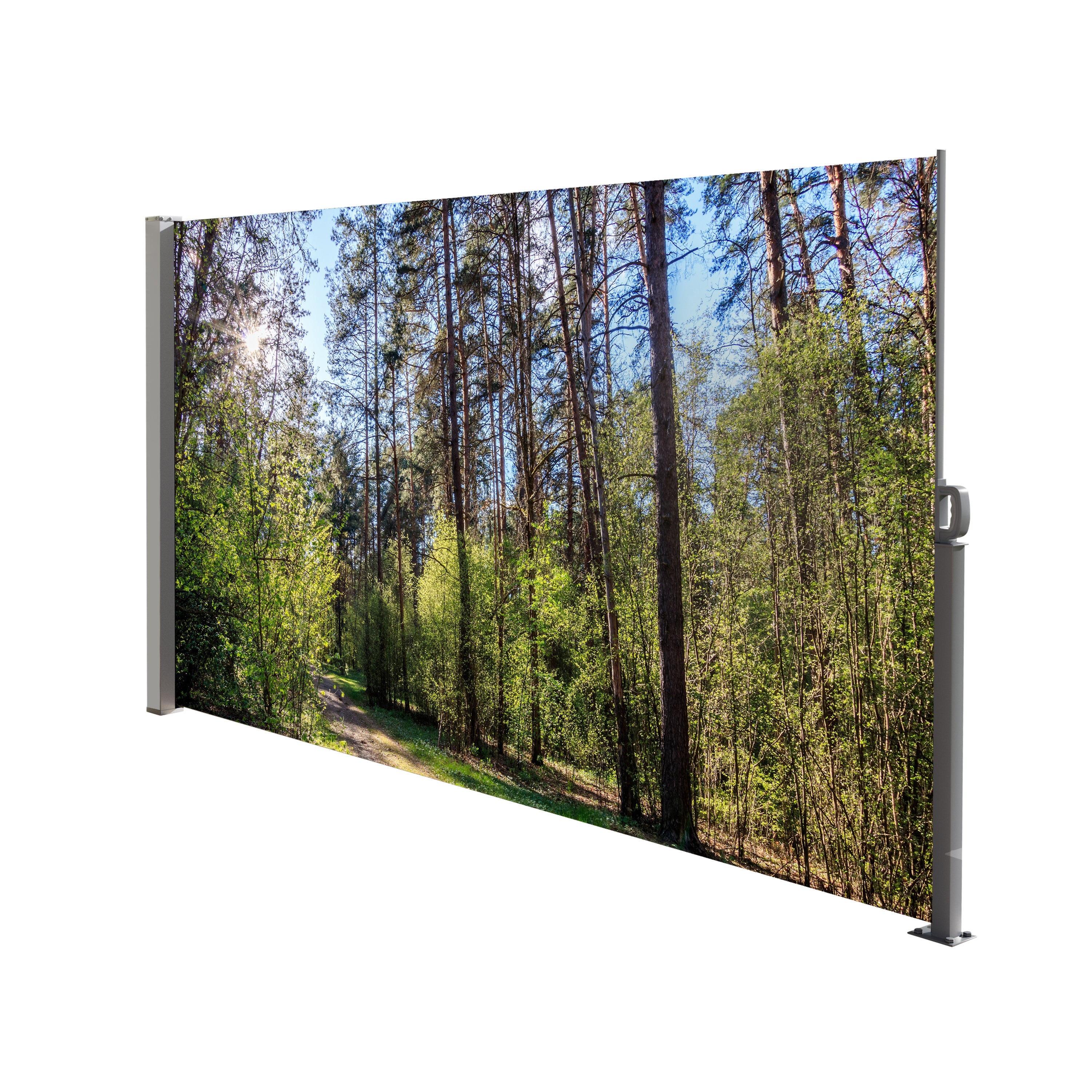 71'x138' Retractable Side Awning Screen, Semi-transparent with UV printing,UPF50+,Ideal for blocking sunshine and wind, Creating private space for garden,balcony and swimming pool.