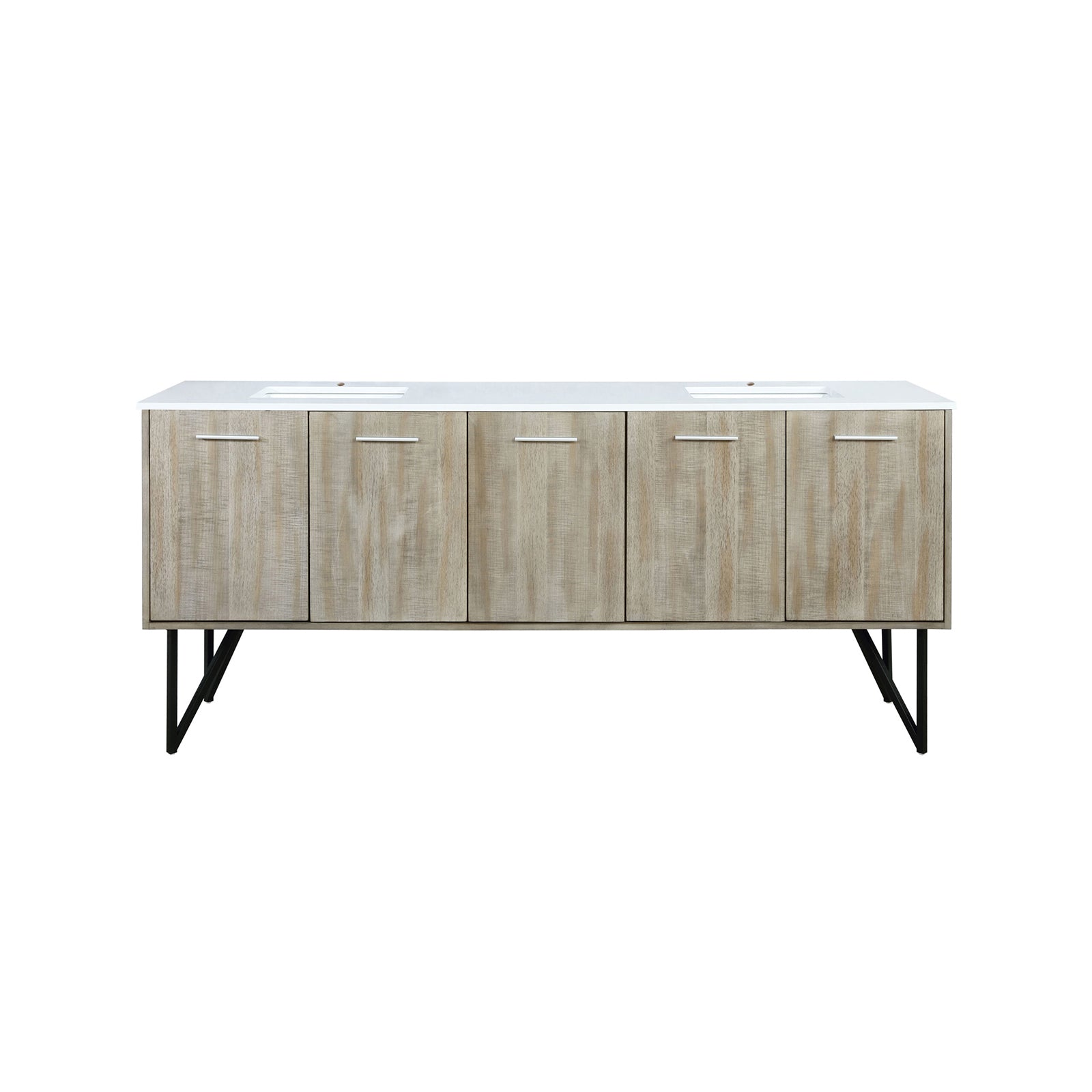 Rustic Acacia Double Bath Vanity 80 in. W x 20 in. D, with Cultured Marble Top