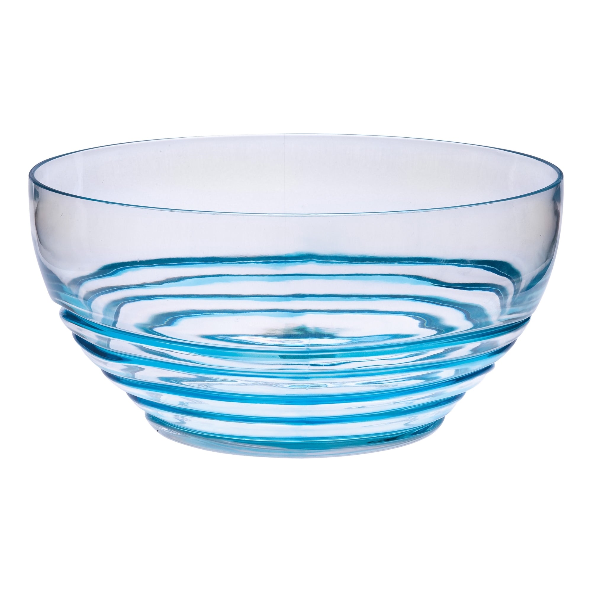 Swirl Acrylic Serving Bowls, Unbreakable Large Plastic Bowls for Soup, Salad, and Snacks, BPA Free, Blue