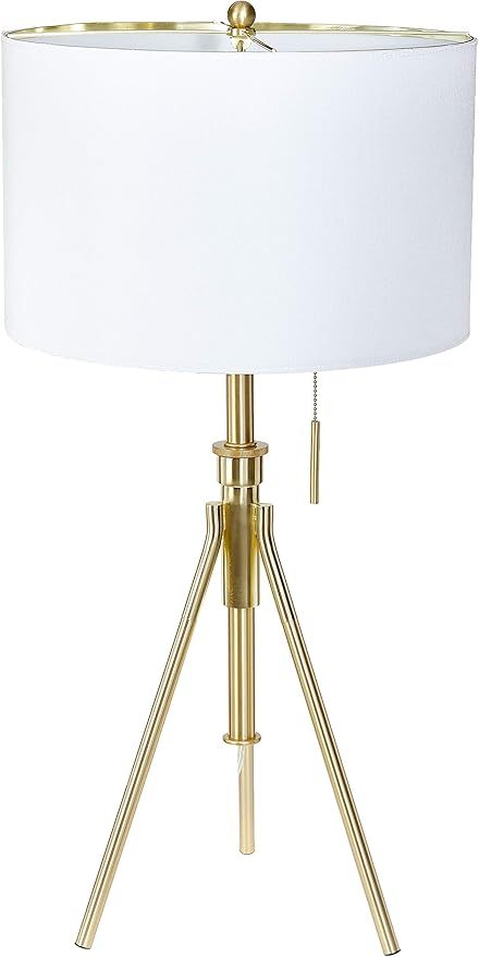 32-37'H Adjustable Tripod Table Lamp - Brushed Gold