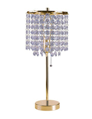 20.25' Tall Metal Table Lamp' Deco Glam' with Gold finish and Crystal Accents