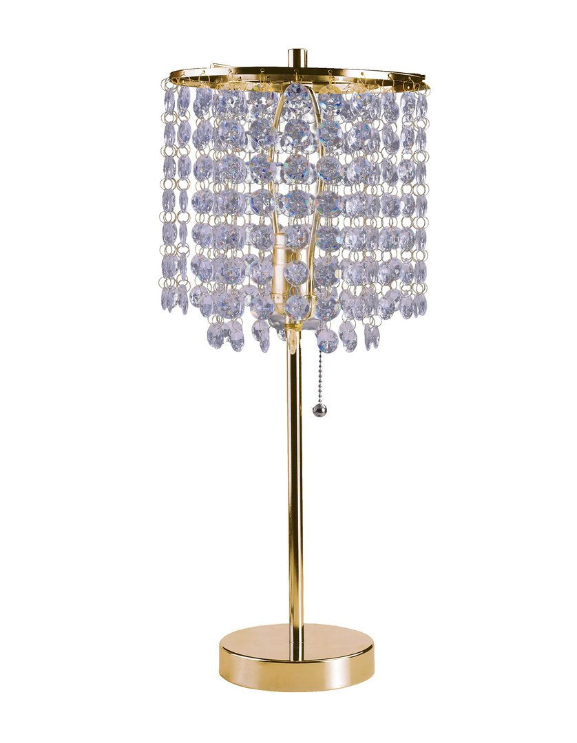 20.25' Tall Metal Table Lamp' Deco Glam' with Gold finish and Crystal Accents