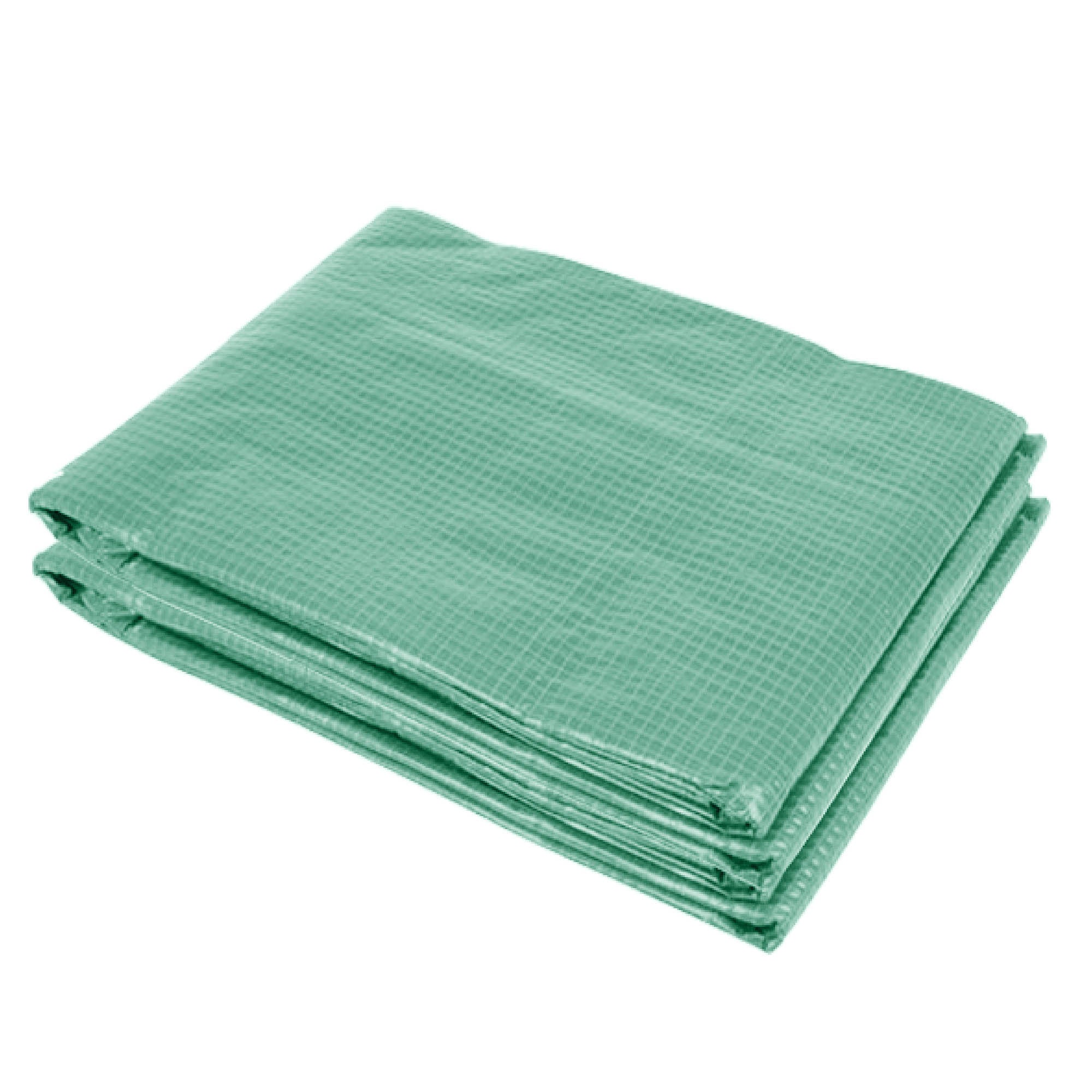 Outsunny 19.7' x 9.8' x 6.6' Plastic Greenhouse Cover Replacement, Heavy Duty Waterproof Tarp for Hoop House, Sheeting with 12 Windows, Door & Reinforcement Grid, Green