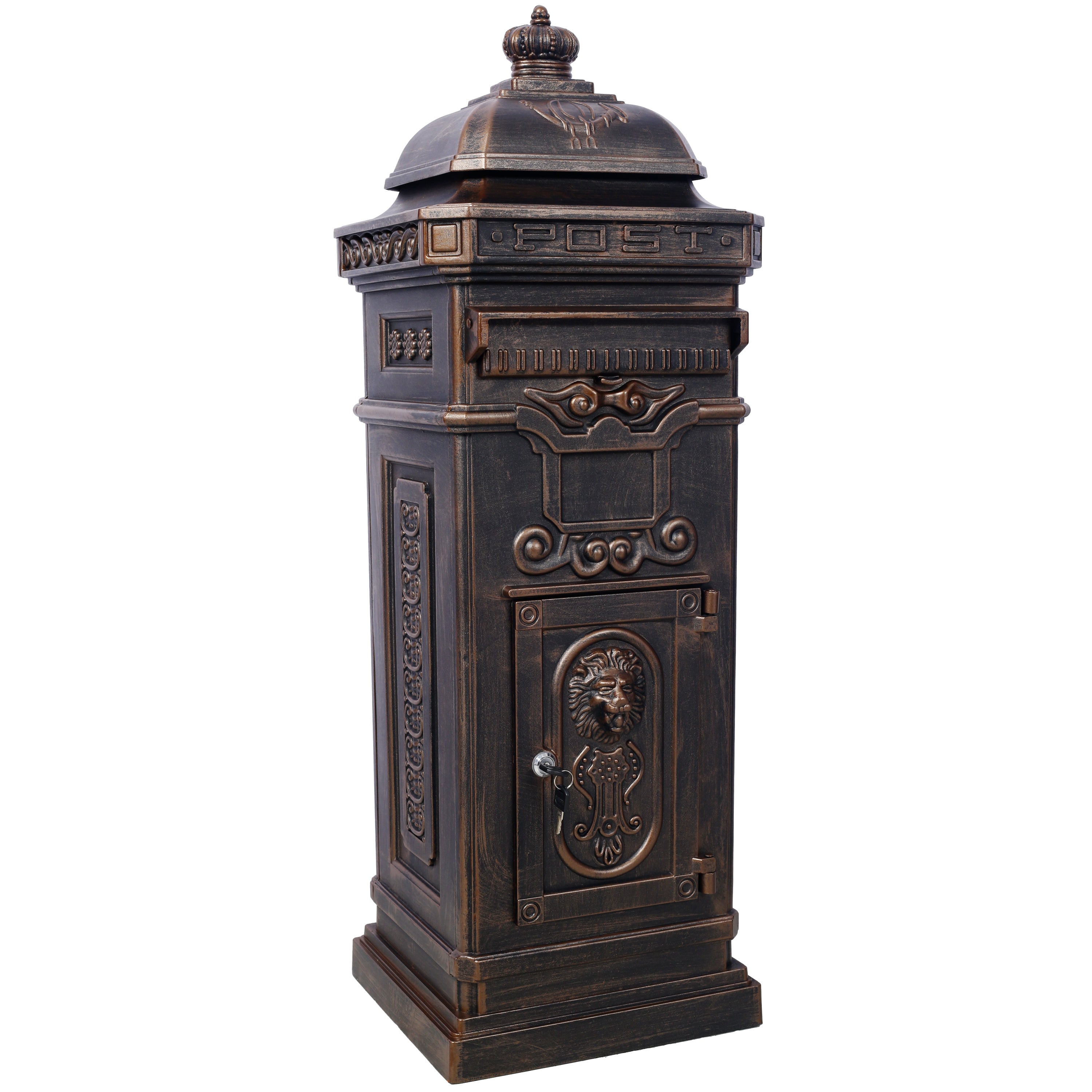 Mailboxs Mailboxes Residential Large-Capacity Letter Box Bronze Aluminum 14x13x40 Inches