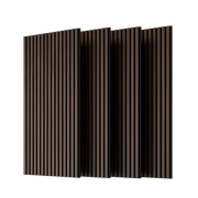 Wood Panels for Wall Slat Wall Panels, 4PC Wood Slat Acoustic Panels for Wall and Ceiling - 3D Fluted Sound Absorbing Panel with Three Sides Fully Wrapped on  Wood Finish -45.27''X23.62''(Dark walnut)