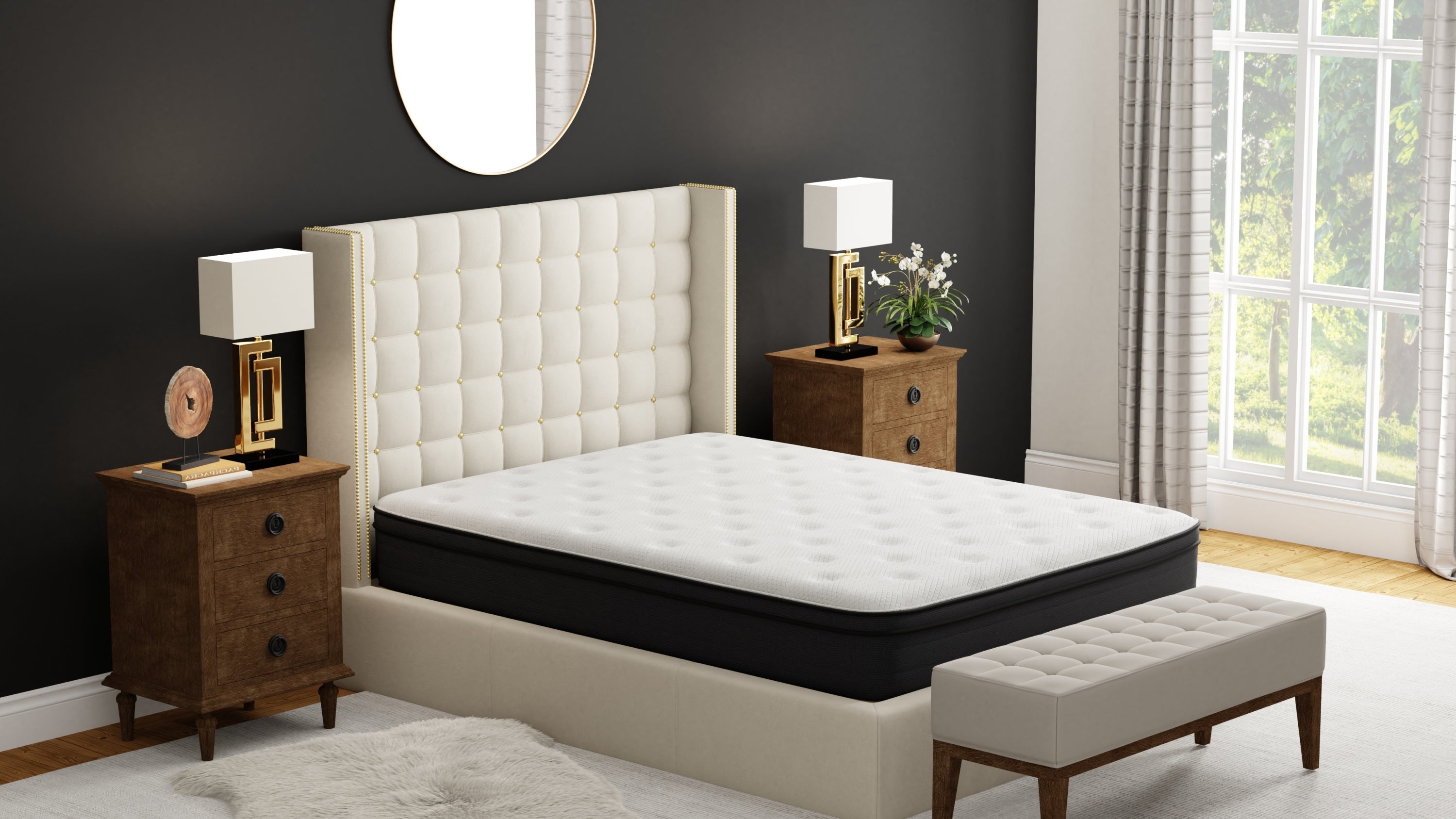 12' King Euro Top Hybrid Memory foam Mattress