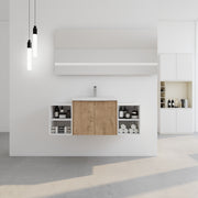 48 Inch Soft Close Doors Bathroom Vanity With Sink, Two Small Storage Shelves, 24' and 12' Combination Cabinet,(KD-Packing)