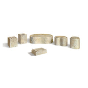 Gold Yellow Beige Natural Marble Bathroom Accessories Set, Natural Stone