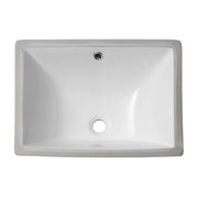 Contemporary White Ceramic Rectangular Undermount Bathroom Sink with Overflow, 18.5'x13.5'