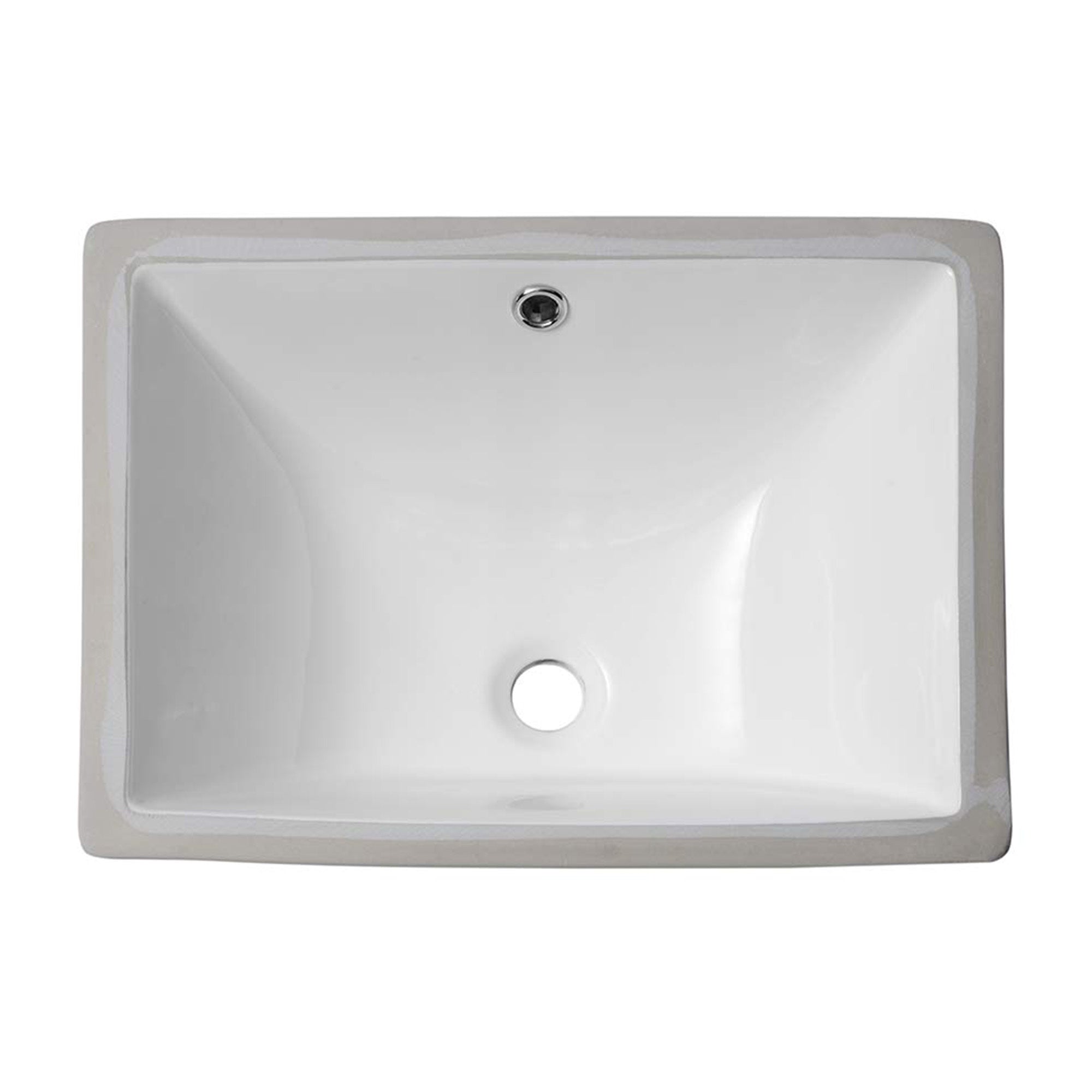 Contemporary White Ceramic Rectangular Undermount Bathroom Sink with Overflow, 18.5'x13.5'
