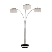 84' Tall Metal Floor Lamp with 3 Crystal Shaded Arches