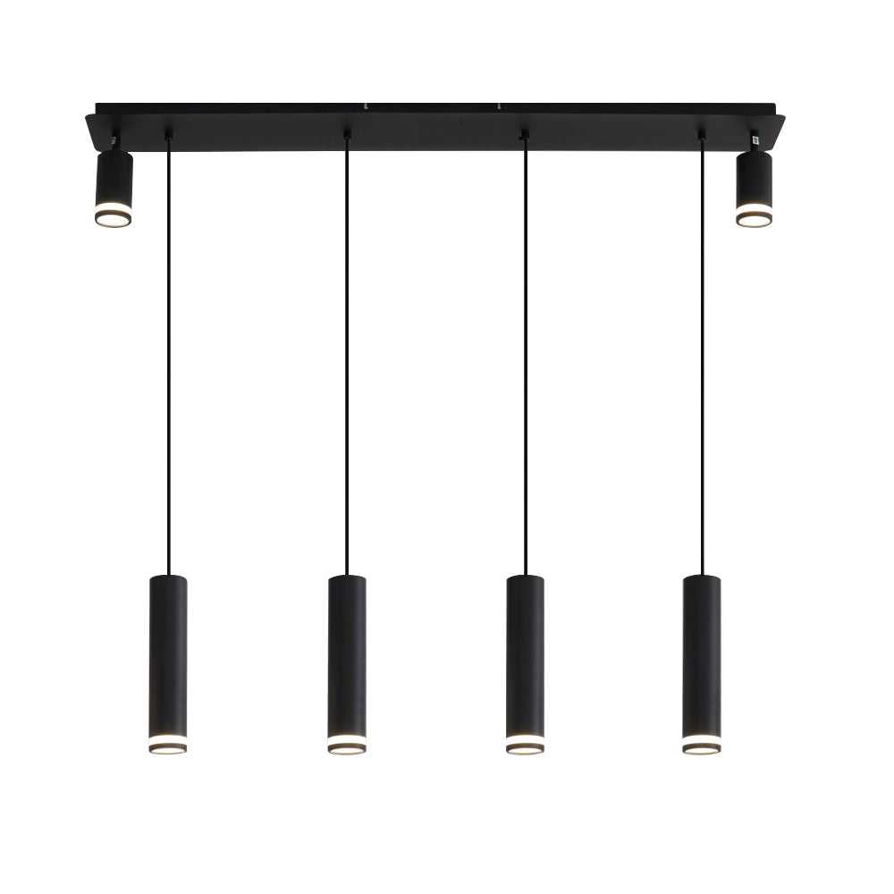 Angelina 6 - Light Matte Black Kitchen Island Pendant[No Bulb]