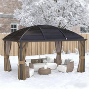 164.5' L x 116.25' W x 110.25' HGazebo with Curtains, Pavilion with Steel Roof Ceiling Hook