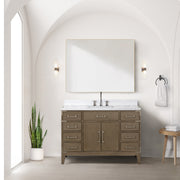 Grey Oak Single Bath Vanity 48 in. W x 22 in. D, with Carrara Marble Top