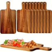 20pcs Acacia Wood Cutting Boards With Handles - 15.7' X 7.8' - Perfect For Pizza, Bread, Cheese, Charcuterie, Fruit & Vegetables