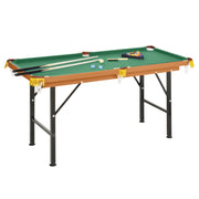Soozier 55' Portable Folding Billiards Table Game Pool Table for Whole Family Number Use With Cues, Ball, Rack, Chalk, Green