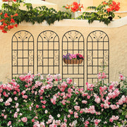 4 Pack Metal Garden Trellis 86.7' x 19.7' Rustproof Trellis for Climbing Plants Outdoor Flower Support Black