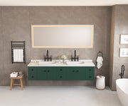 84*30LED Lighted Bathroom Wall Mounted Mirror with High Lumen+Anti-Fog Separately Control+Dimmer Function