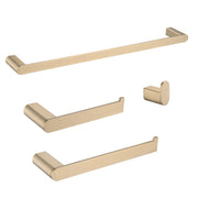 Brushed Gold 4-Pieces Bathroom Hardware Set - Single Towel Bar, Towel Holder, Toilet Paper Holder, Stainless Steel