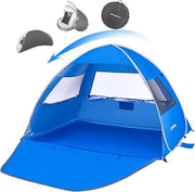 Beach Tent Sun Shelter for 3/4 Person, Portable Beach Umbrella Cabana