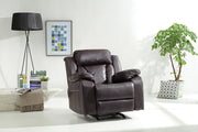 Cozy Casual Rocker Recliner In Dark Brown