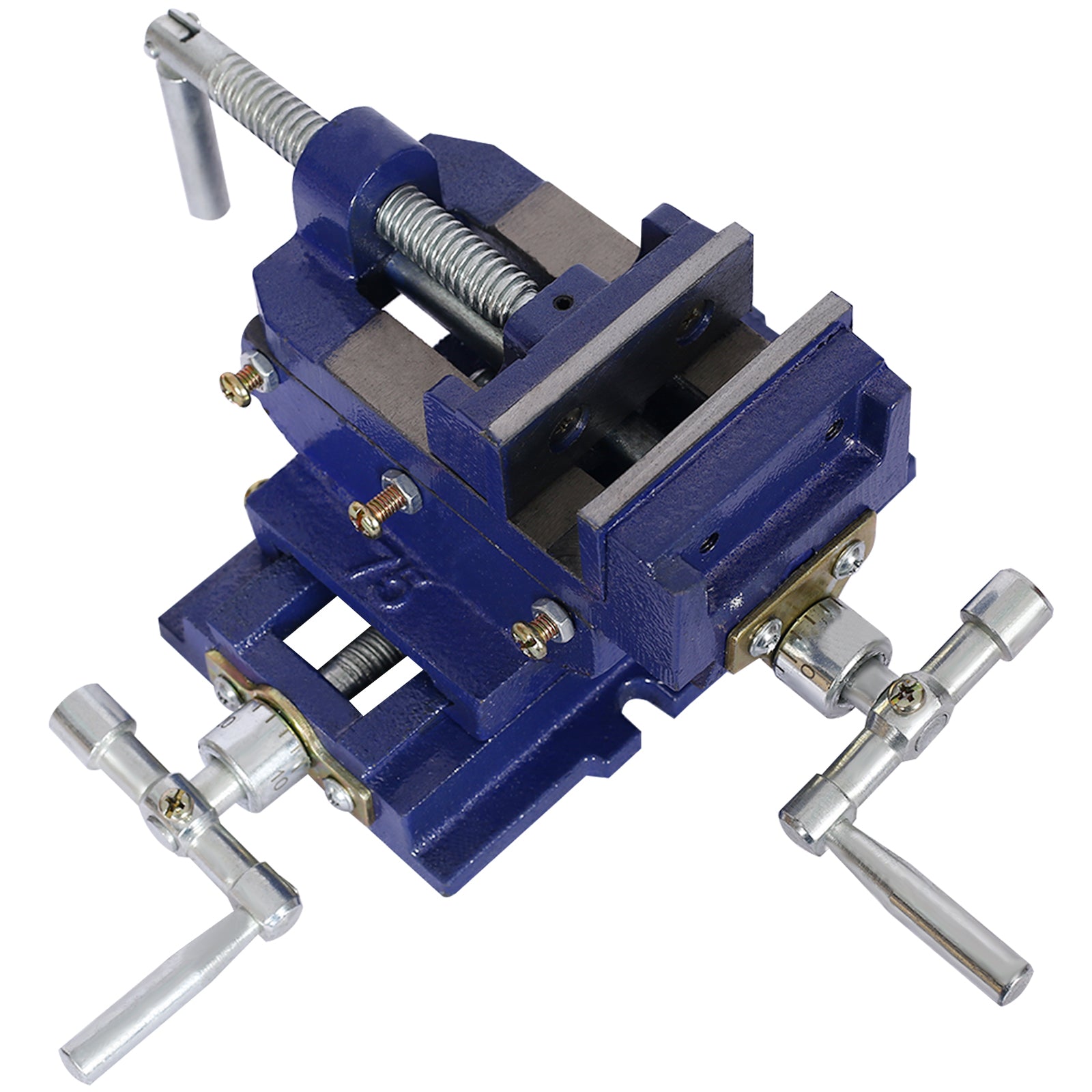 Industrial Quality Cross Slide Vise 3-Inch, Drill Press Metal Milling 2-Way X-Y, Blue Steel