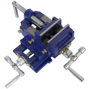 Industrial Quality Cross Slide Vise 3-Inch, Drill Press Metal Milling 2-Way X-Y, Blue Steel