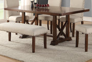 Classic Cherry Veneer 1pc Dining Table w Leaf Unique Design Base W Leg Support Kitchen Dining Room