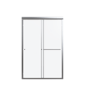 Semi-Frameless Double Sliding Shower Door with SGCC Tempered Glass, Chrome, 44-48'W x 72'H
