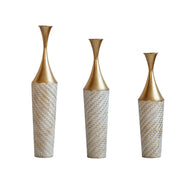 Floor Metal Vase Modern Style Decoration Home Woven Pattern Metal Vase 3-piece Set Gorgeous Home Decoration Large Glazed Metal Vase