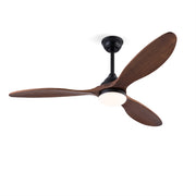 Hot sales 52 Inch Indoor Black Ceiling Fans With Lights, Dimmable LED, 3 Solid Wood Blades, Ceiling Fan with Remote Control Reversible DC Motor