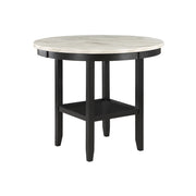 Transitional Style Greta Bar Table and Bar Stool Set with Built-In Storage Shelf in Antique