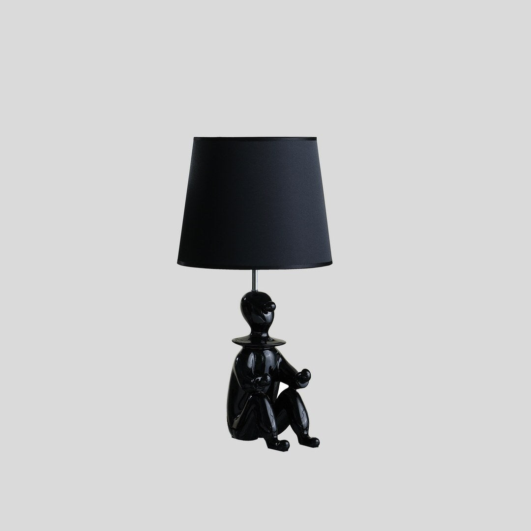 21.25' Black Modern Clown Phone Holder Resin Table Lamp