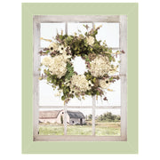 'Pleasant View' by Lori Deiter, Ready to Hang Framed Print, Light Green Window-Style Frame