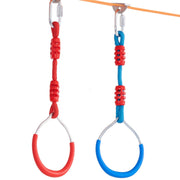 Ninja Warrior Obstacle Course for Kids, 2 x 56 ft Weatherproof Slacklines, 500lbs Weight Capacity Monkey Line, Outdoor Playset Equipment, Backyard Toys Training Equipment Set with 12 Obstacles