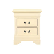 Classic Beige Nightstand with Drawers for Bedroom Storage in Durable Particle Board