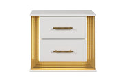 Obsession Contemporary Style 2-Drawer Nightstand Made with Wood & Gold Finish  same as B009P152663 (CA inventory)