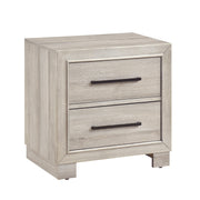 Modern Gray Finish Two-Drawer Nightstand Wooden Bedroom Furniture 1pc Bedside Cabinet