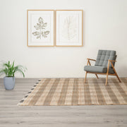 Area Rug, Jute Rug, Durable Gray Plaid Rug, 5X7 ft