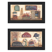 'Bath Collection' 2-Piece Vignette By Pam Britton, Black Frame