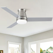 48' Bruched Nickel Lowe Profile Ceiling Fan with Light