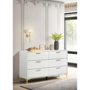 Karena White Rectangular 6-drawer Dresser