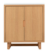 Elegant Solid Wood Bathroom Vanity Set with Sink and Storage, Burly Wood, 30 Inches