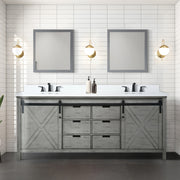 Ash Grey Double Bath Vanity 80 in. W x 22 in. D, Cultured Marble Countertop and Faucet Set
