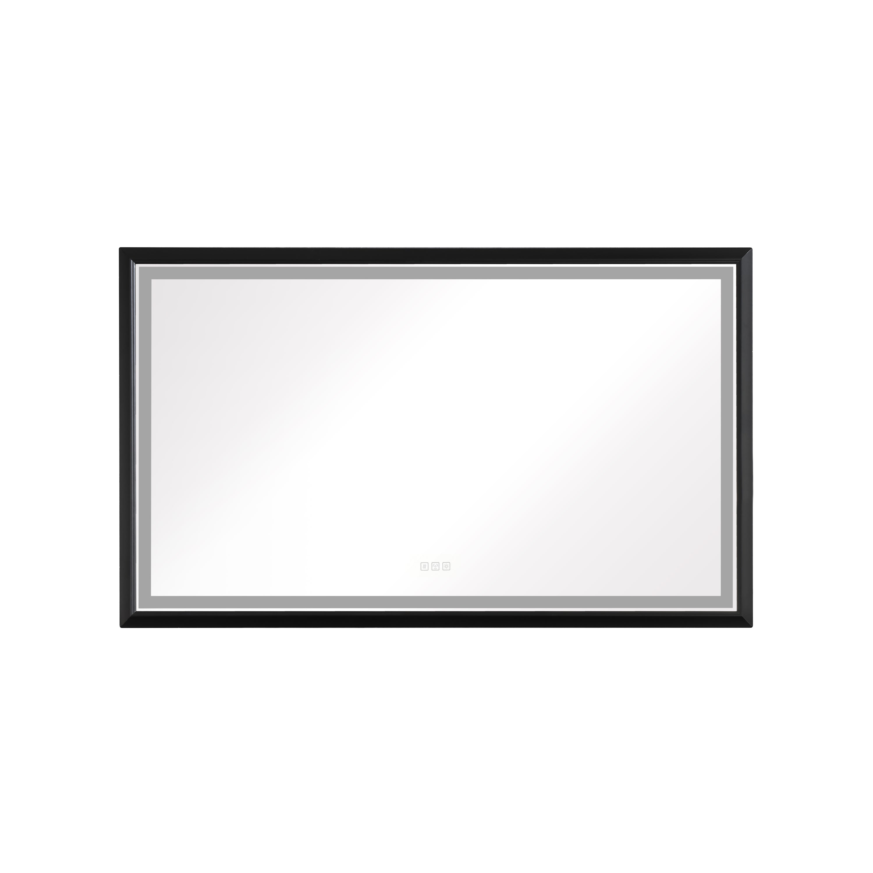 60in. W x 36in. H Oversized Rectangular Black Framed LED Mirror Anti-Fog Dimmable Wall Mount Bathroom Vanity Mirror Wall Mirror Kit For Gym And Dance Studio