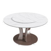 Table with Rotating Tray - Scratch & Heat Resistant Sintered Stone Top for Kitchen & Restaurant(Table Only)