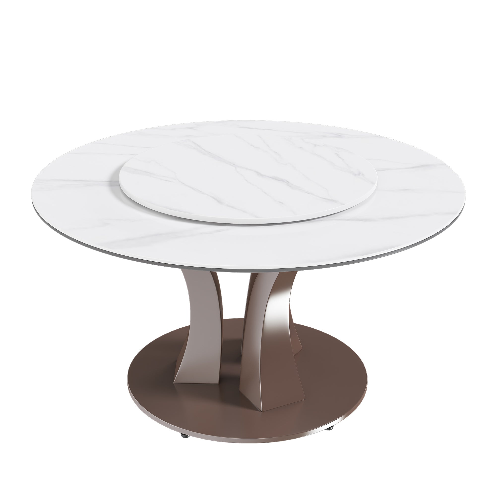 Table with Rotating Tray - Scratch & Heat Resistant Sintered Stone Top for Kitchen & Restaurant(Table Only)