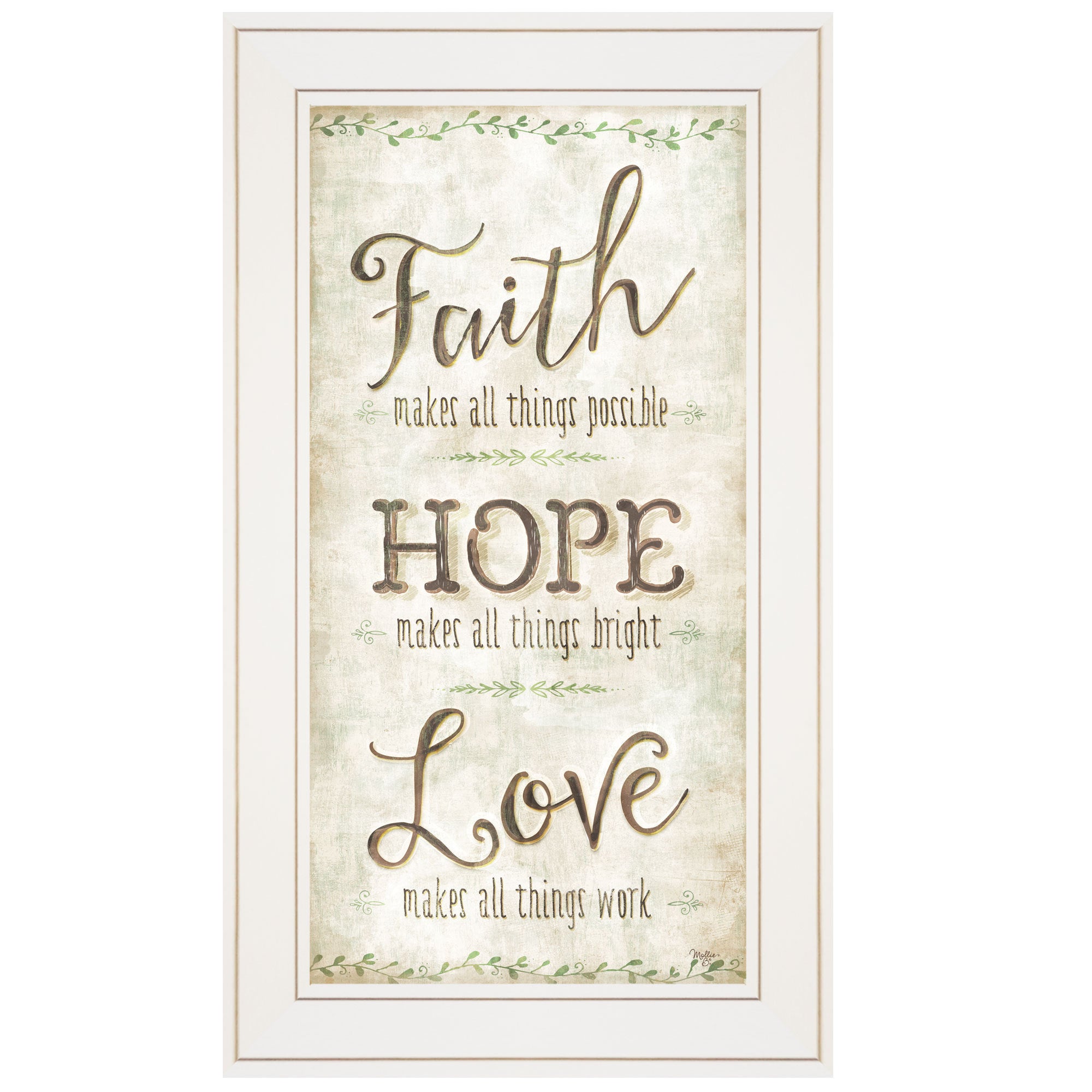 'Faith' by Mollie B, Ready to Hang Framed Print, White Frame